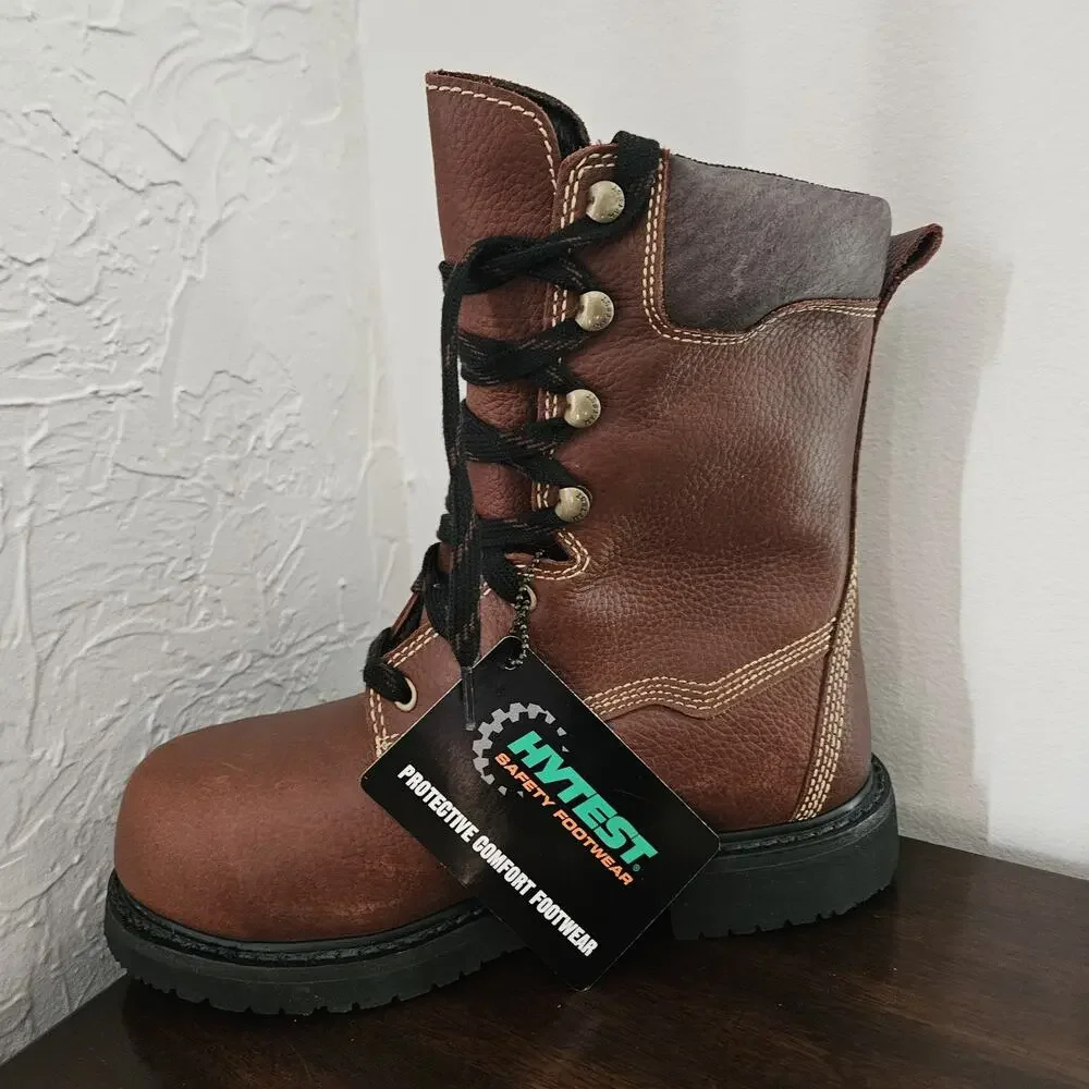 Hytest Boots Men's 6.5 M Brown Iron High Heat Metatarsal Guard Composite Toe 10